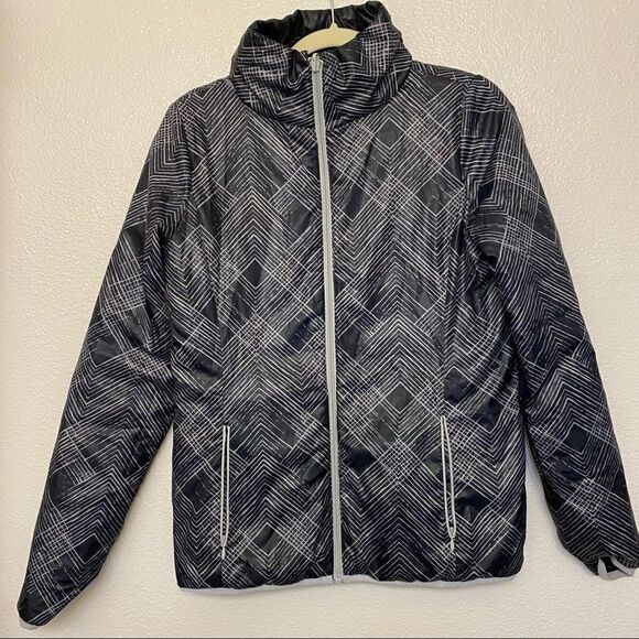 Women's alternative down puffer quilted black reversible Jacket S/M - Picture 6 of 12